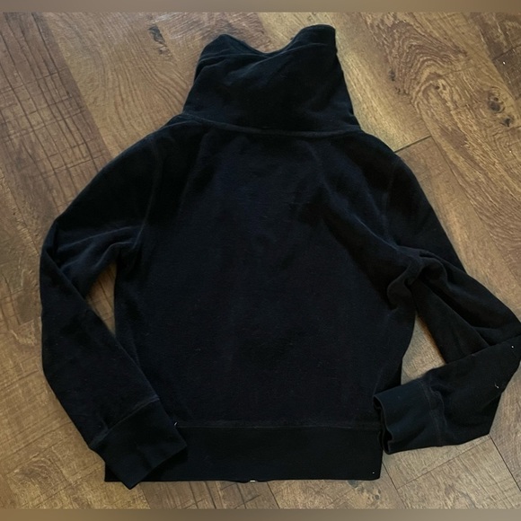 Michael Kors Womens cowl neck full zip jacket sweater medium black silver - Picture 4 of 5